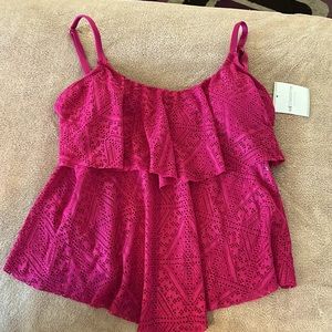 Liz Claiborne fuschia swim tankini